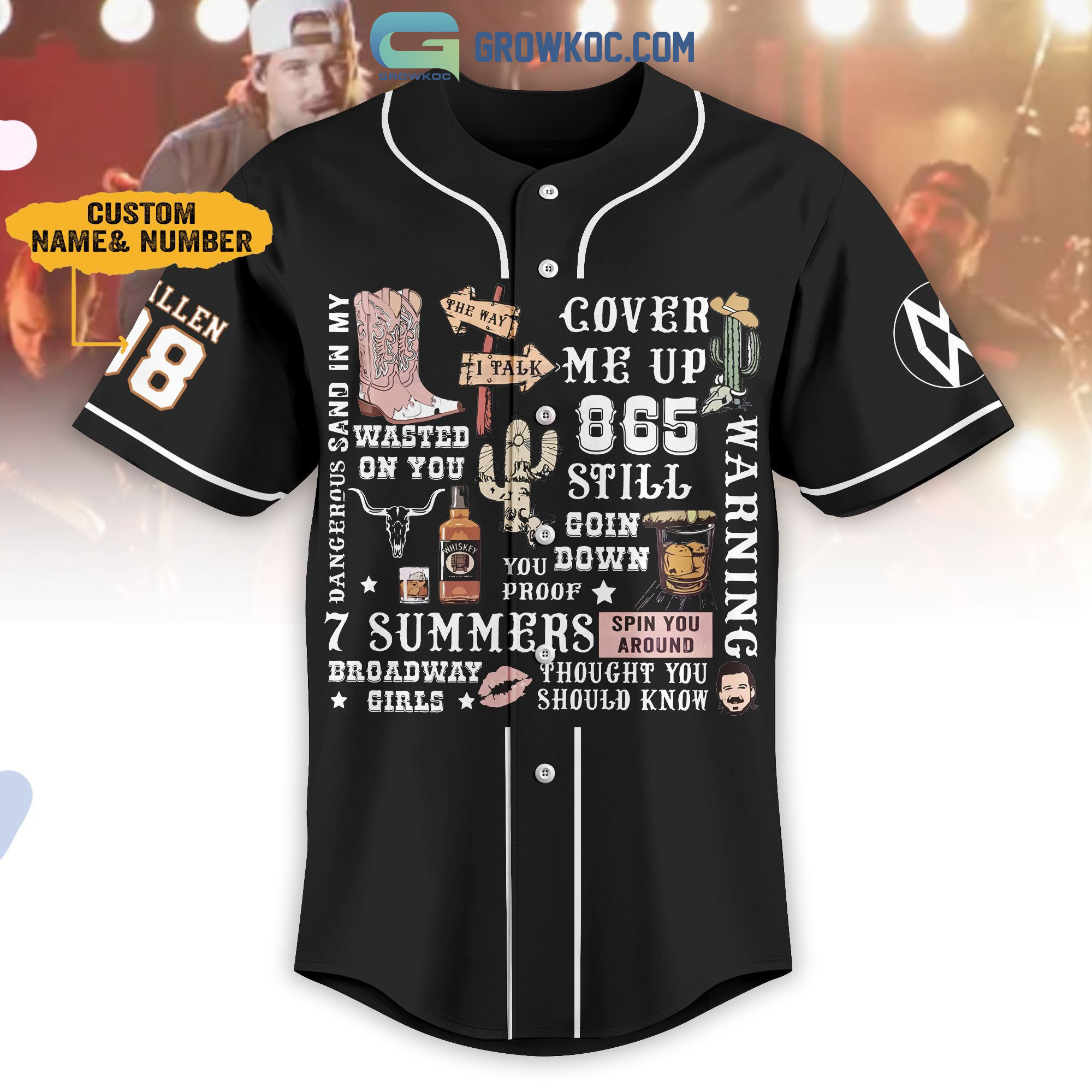 Morgan Wallen Cover Me Up World Tour 2023 Personalized Baseball Jersey