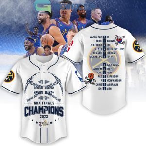 NBA Finals Champions Denver Nuggets Murray Jokic Porter Jr White Design Baseball  Jersey - Growkoc