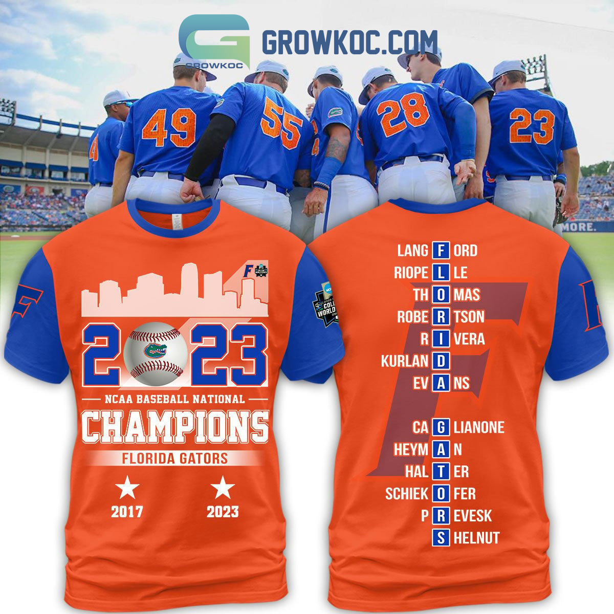 NCAA Baseball National Champions Florida Gators 2023 Baseball Jersey -  Growkoc