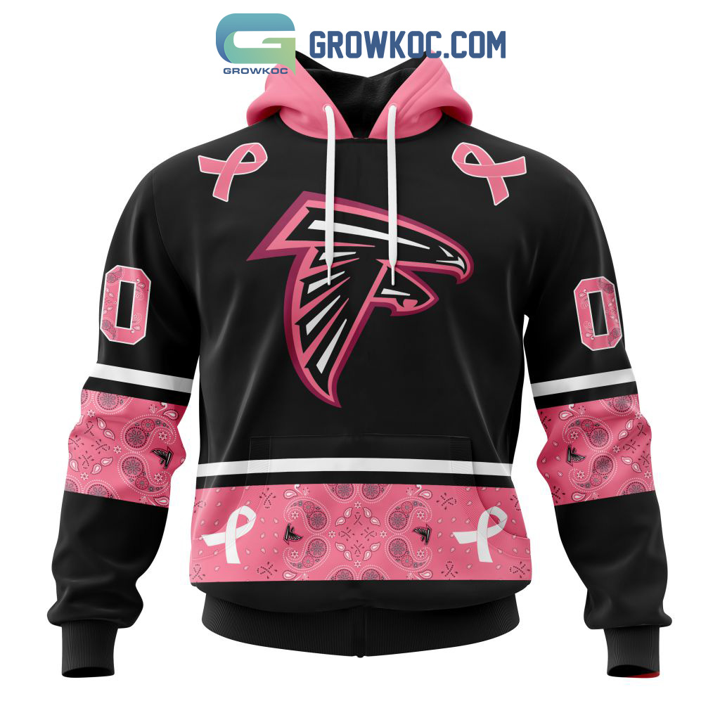 NFL Atlanta Falcons Personalized Special Design Paisley Design We Wear Pink Breast Cancer Hoodie T Shirt