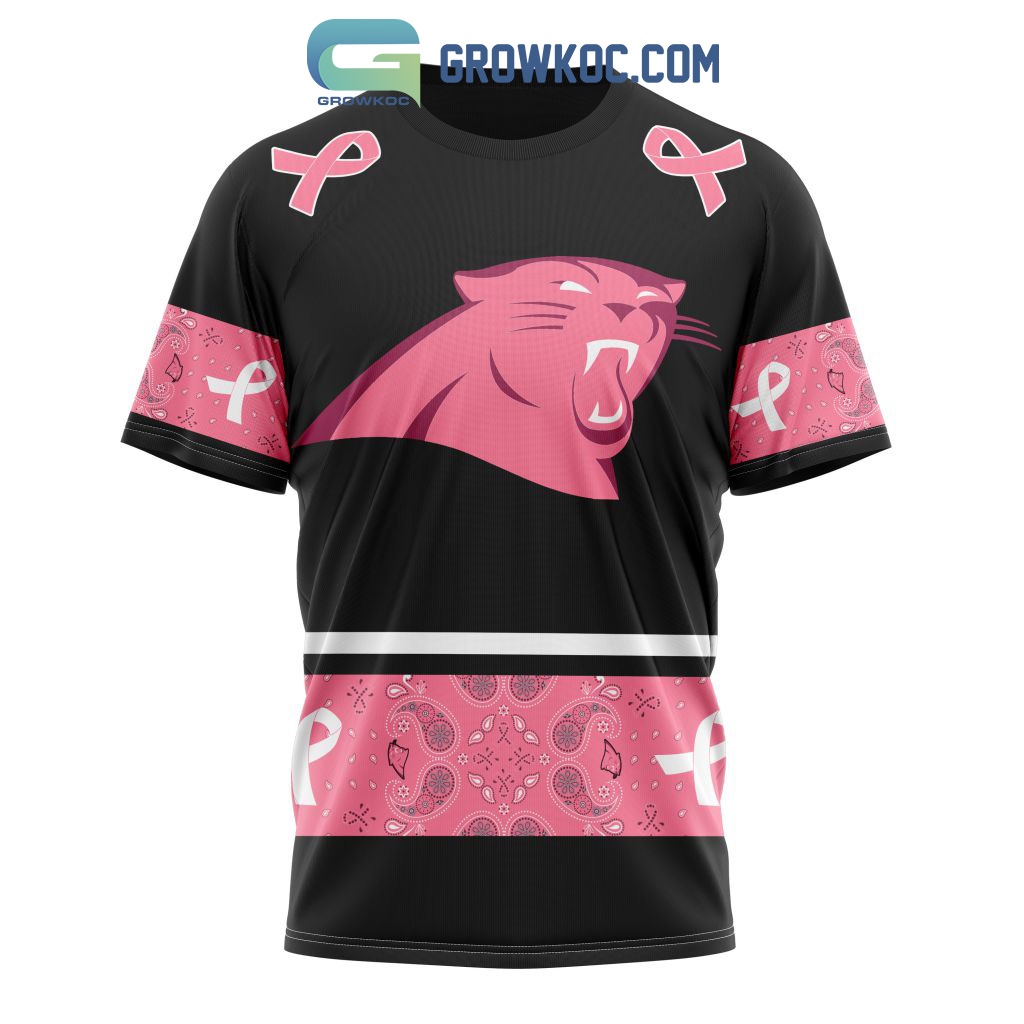 NFL Carolina Panthers Personalized Special Design Paisley Design We Wear Pink Breast Cancer Hoodie T Shirt