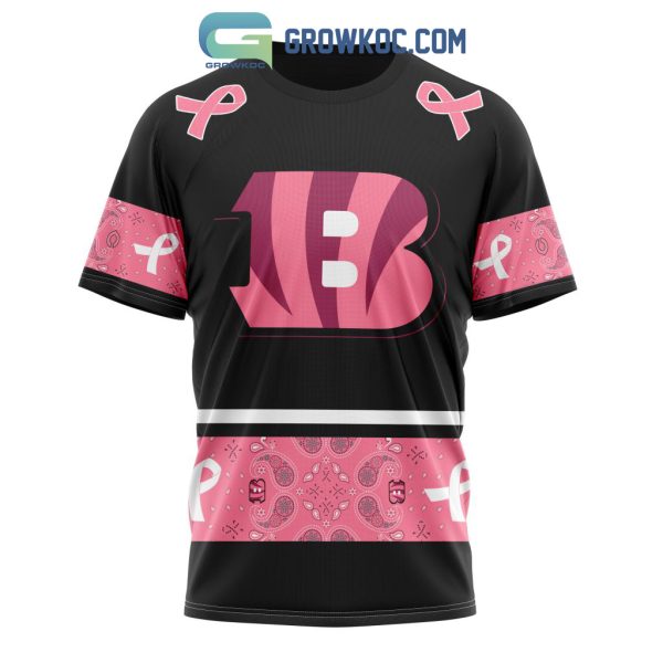 NFL Cincinnati Bengals Personalized Special Design Paisley Design We Wear Pink Breast Cancer Hoodie T Shirt