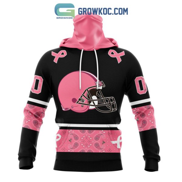 NFL Cleveland Browns Personalized Special Design Paisley Design We Wear Pink Breast Cancer Hoodie T Shirt
