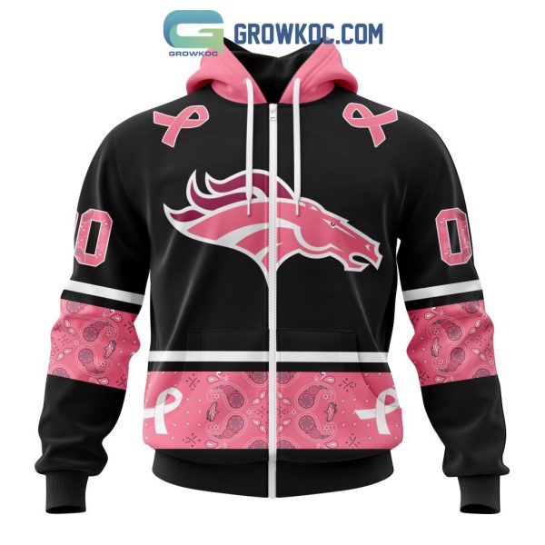 NFL Denver Broncos Personalized Special Design Paisley Design We Wear Pink Breast Cancer Hoodie T Shirt
