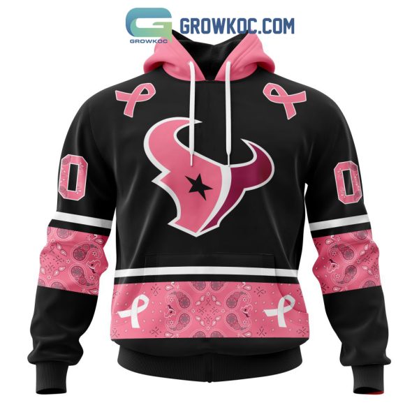 NFL Houston Texans Personalized Special Design Paisley Design We Wear Pink Breast Cancer Hoodie T Shirt