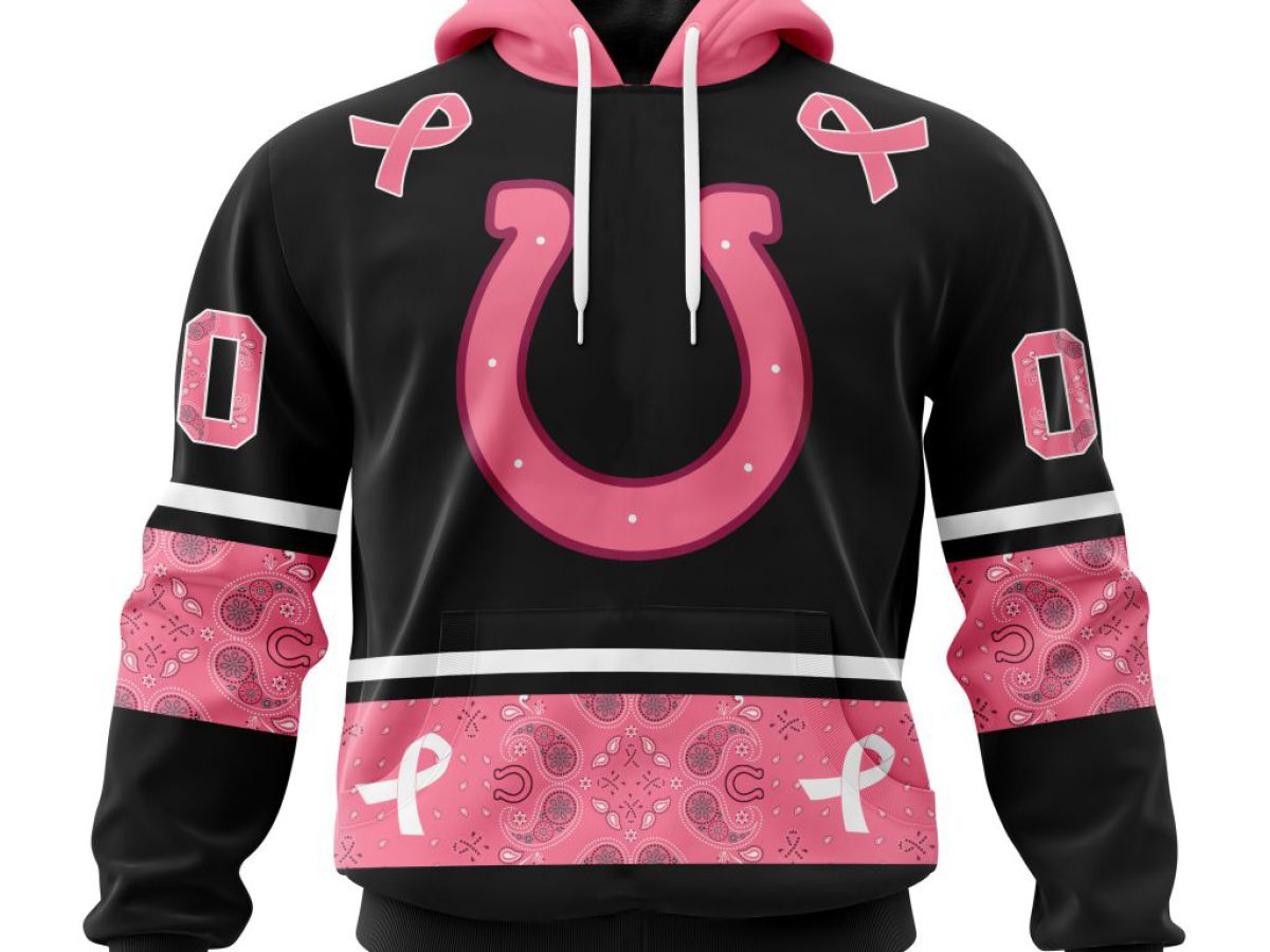 NFL Indianapolis Colts Personalized Special Design Paisley Design We Wear  Pink Breast Cancer Hoodie T Shirt - Growkoc