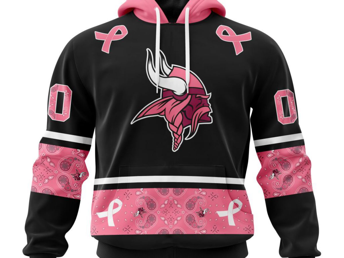 NFL Minnesota Vikings Personalized Special Design Paisley Design We Wear  Pink Breast Cancer Hoodie T Shirt - Growkoc