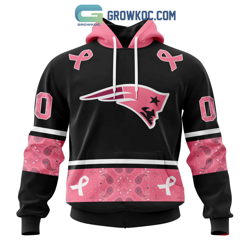 NFL New England Patriots Personalized Special Design Paisley Design We Wear  Pink Breast Cancer Hoodie T Shirt - Growkoc