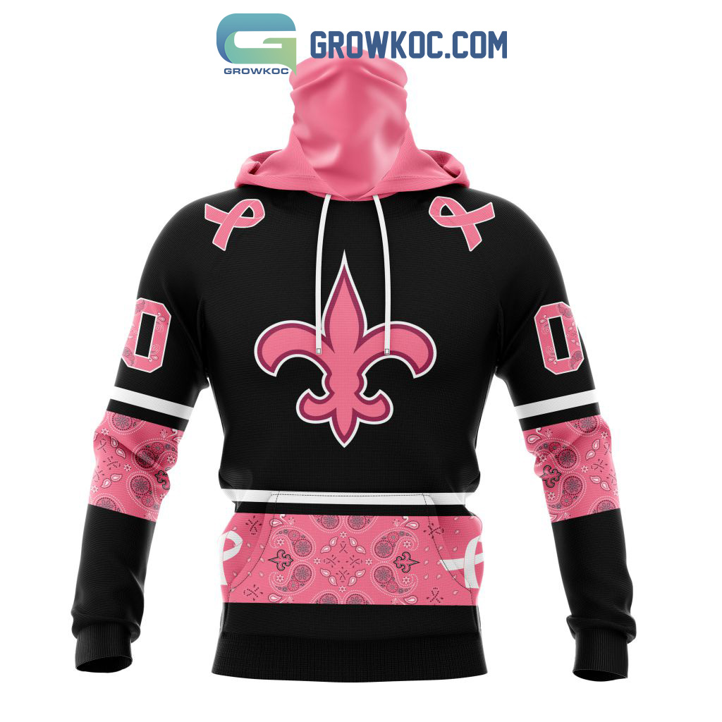 NFL New Orleans Saints Personalized Special Design Paisley Design We Wear  Pink Breast Cancer Hoodie T Shirt - Growkoc