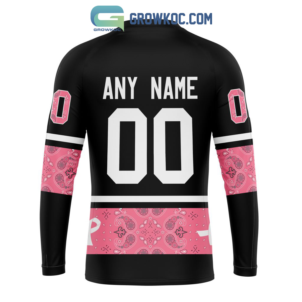 NFL New Orleans Saints Personalized Special Design Paisley Design We Wear Pink Breast Cancer Hoodie T Shirt