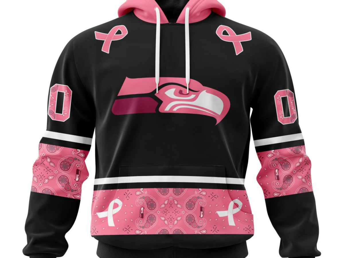 NFL Seattle Seahawks Personalized Special Design Paisley Design We Wear  Pink Breast Cancer Hoodie T Shirt - Growkoc