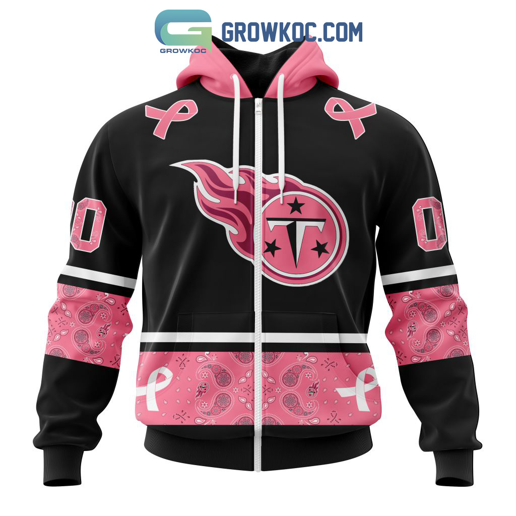NFL Tennessee Titans Personalized Special Design Paisley Design We Wear Pink Breast Cancer Hoodie T Shirt