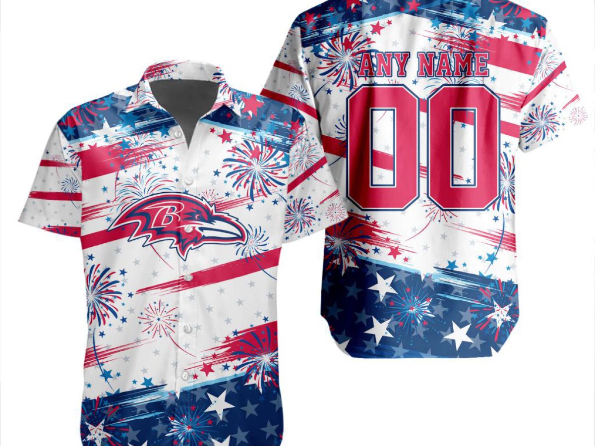 Personalized BALTIMORE RAVENS Baseball Jersey Hawaiian Shirt And Short Set  - Freedomdesign