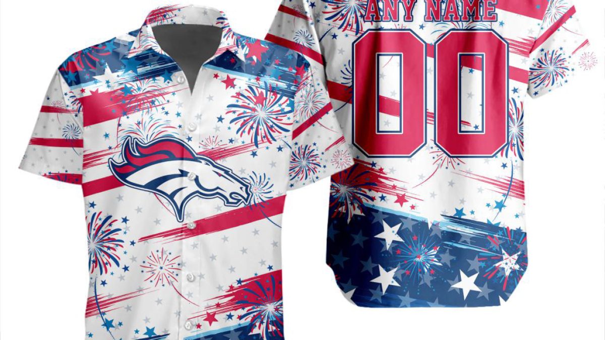 BEST NFL Denver Broncos Hawaiian Shirt Graphic American Flag Print