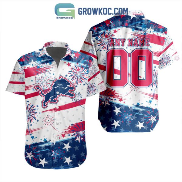 NFL Detroit Lions Special Design For Independence Day 4th Of July Hawaiian Shirt