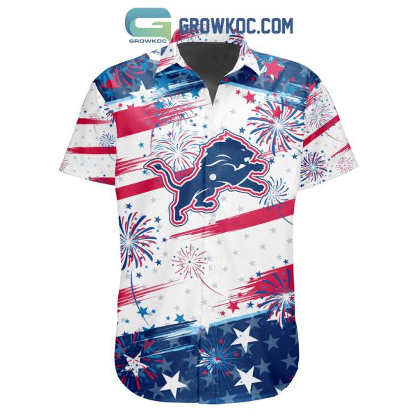 NFL Detroit Lions Special Design For Independence Day 4th Of July Hawaiian Shirt