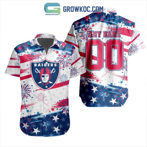 NFL Las Vegas Raiders Special Design For Independence Day 4th Of July Hawaiian Shirt