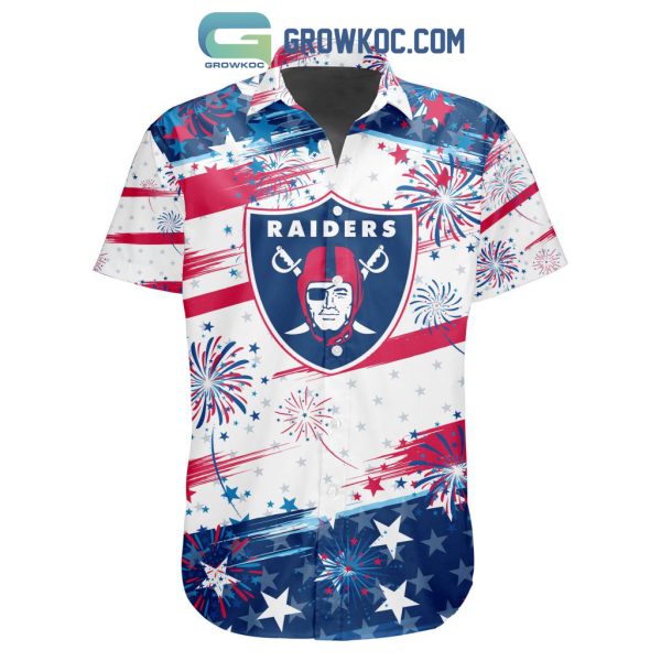 NFL Las Vegas Raiders Special Design For Independence Day 4th Of July Hawaiian Shirt