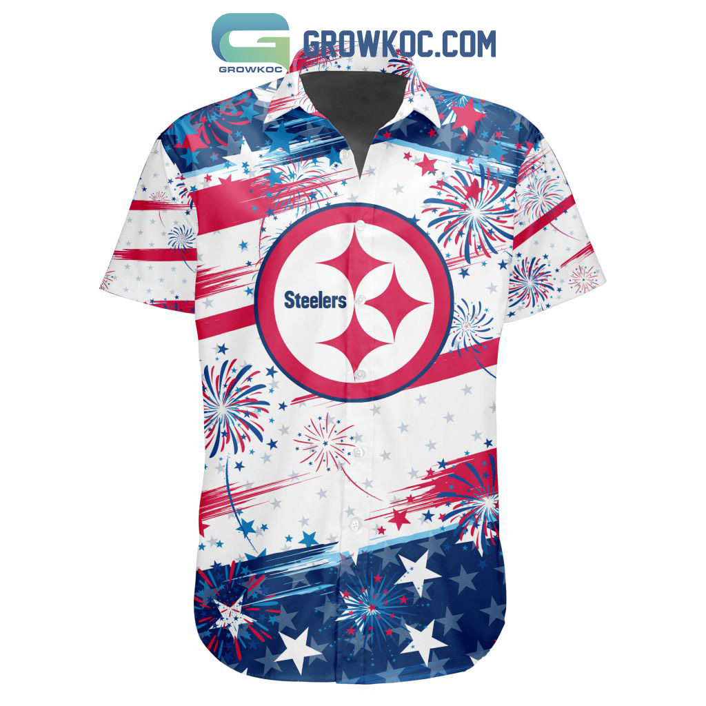 NFL Pittsburgh Steelers Special Design For Independence Day 4th Of July Hawaiian Shirt