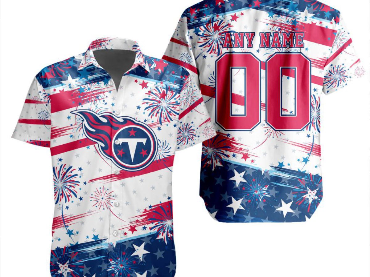 Custom Name Tennessee Titans Titan Up All Over Print 3D Hawaiian Summer  Aloha Beach Shirt - Freedomdesign