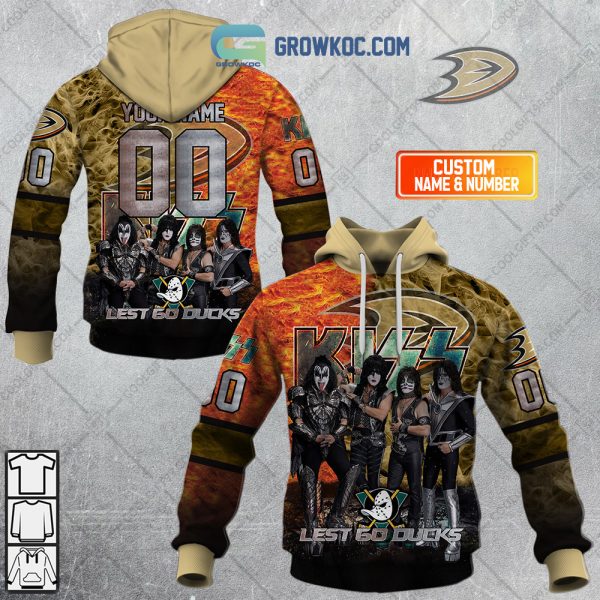 NHL Anaheim Ducks Personalized Let’s Go With Kiss Band Hoodie T Shirt