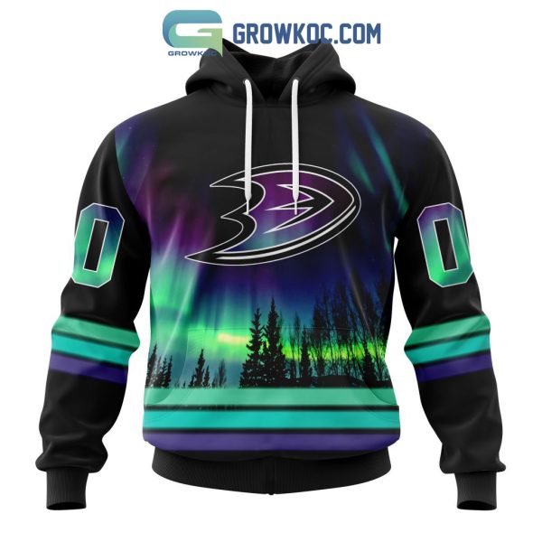 NHL Anaheim Ducks Personalized Special Design With Northern Lights Hoodie T Shirt