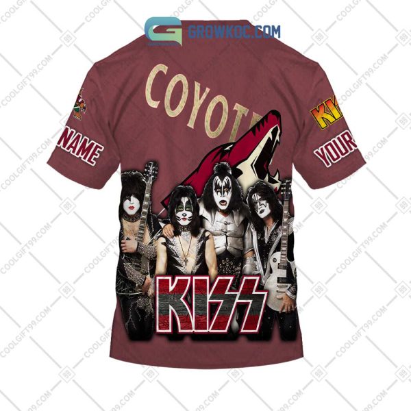 NHL Arizona Coyotes Personalized Collab With Kiss Band Hoodie T Shirt