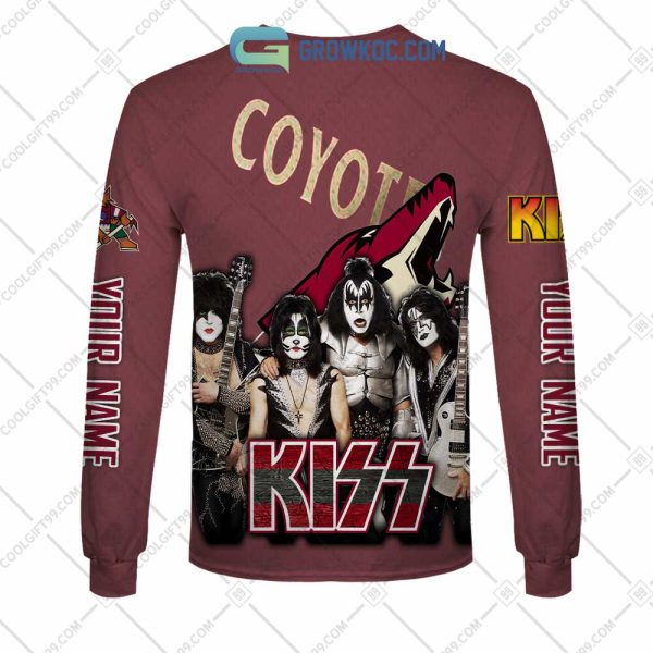 NHL Arizona Coyotes Personalized Collab With Kiss Band Hoodie T Shirt