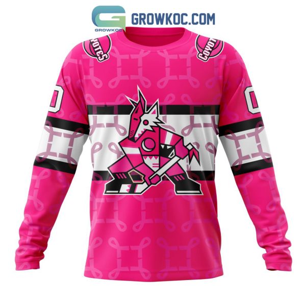 NHL Arizona Coyotes Personalized Special Design I Pink I Can In October We Wear Pink Breast Cancer Hoodie T Shirt