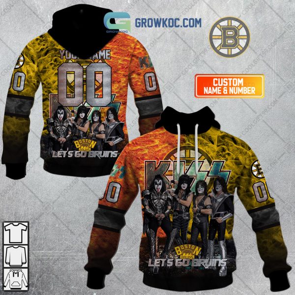 NHL Boston Bruins Personalized Let’s Go With Kiss Band Hoodie T Shirt