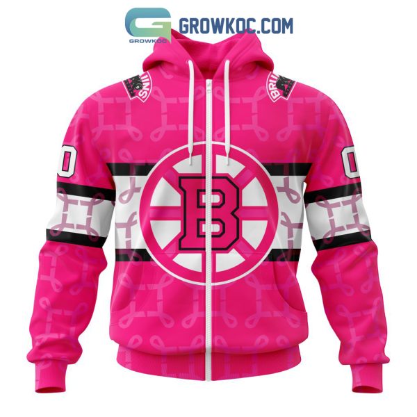 NHL Boston Bruins Personalized Special Design I Pink I Can In October We Wear Pink Breast Cancer Hoodie T Shirt