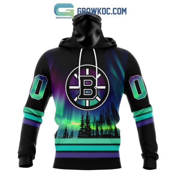 NHL Boston Bruins Personalized Special Design With Northern Lights Hoodie T Shirt