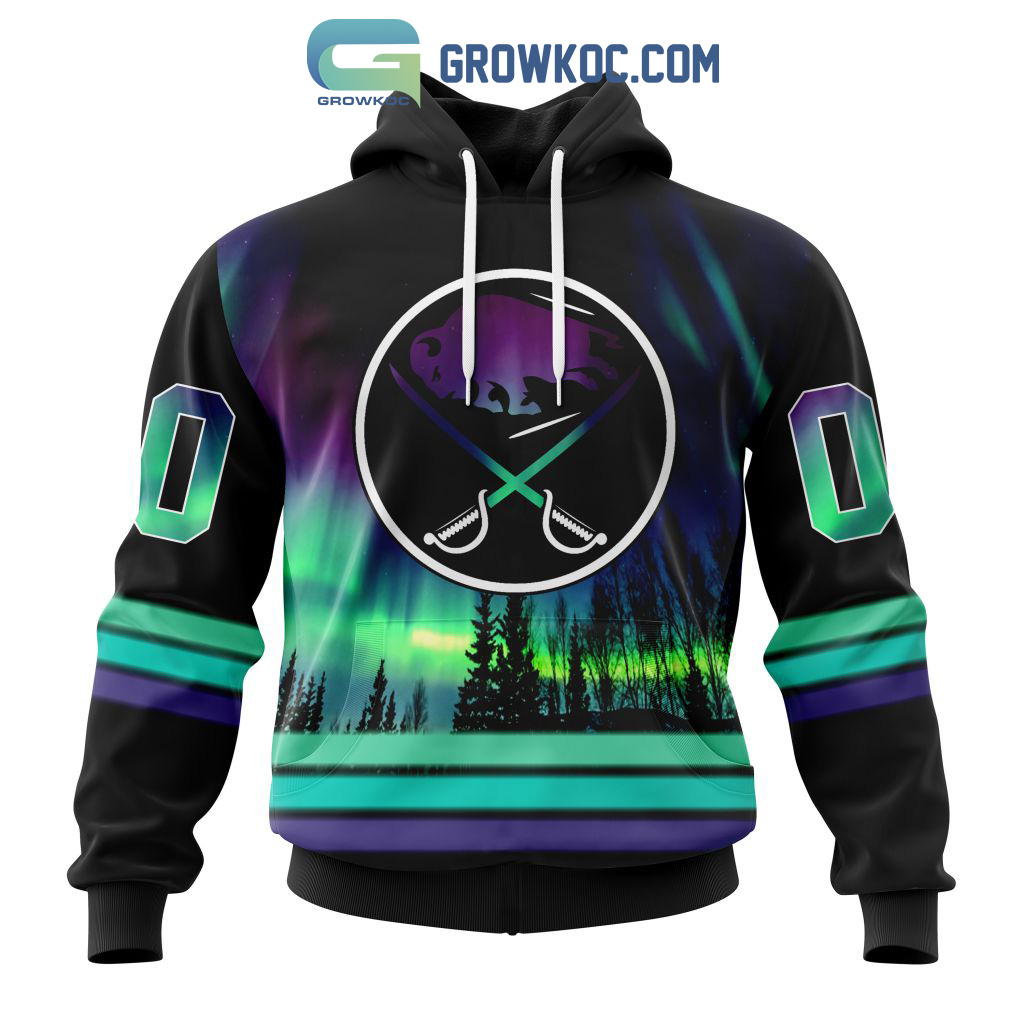 NHL Buffalo Sabres Personalized Special Design With Northern Lights Hoodie T  Shirt - Growkoc