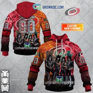 NHL Carolina Hurricanes Personalized Let's Go With Kiss Band Hoodie T Shirt