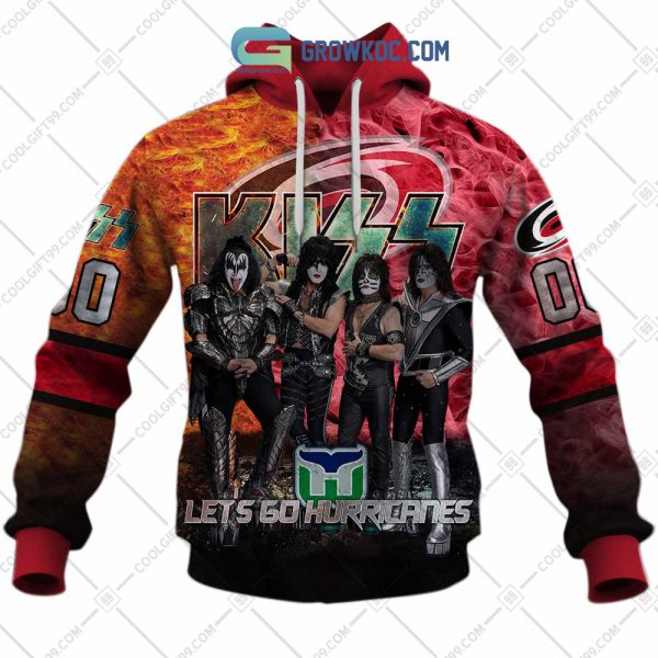 NHL Carolina Hurricanes Personalized Let’s Go With Kiss Band Hoodie T Shirt