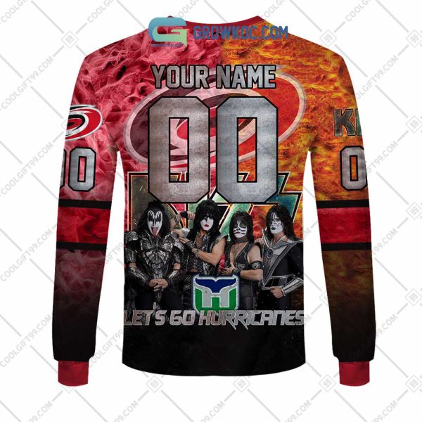 NHL Carolina Hurricanes Personalized Let’s Go With Kiss Band Hoodie T Shirt