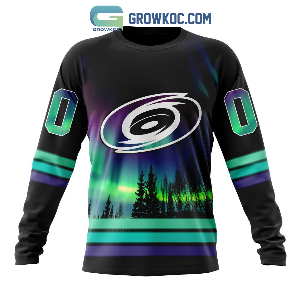 NHL Carolina Hurricanes Personalized Special Design With Northern Lights Hoodie T Shirt