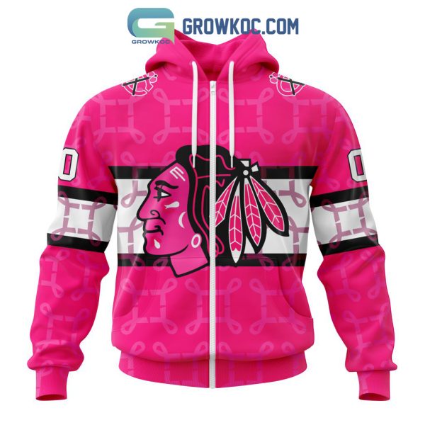 NHL Chicago BlackHawks Personalized Special Design I Pink I Can In October We Wear Pink Breast Cancer Hoodie T Shirt