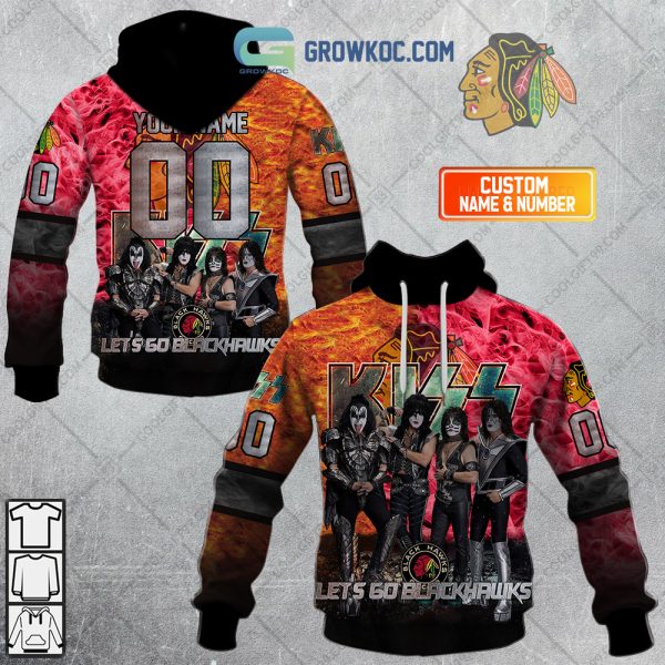 NHL Chicago Blackhawks Personalized Let’s Go With Kiss Band Hoodie T Shirt