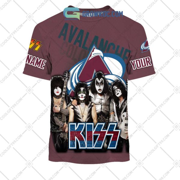 NHL Colorado Avalanche Personalized Collab With Kiss Band Hoodie T Shirt
