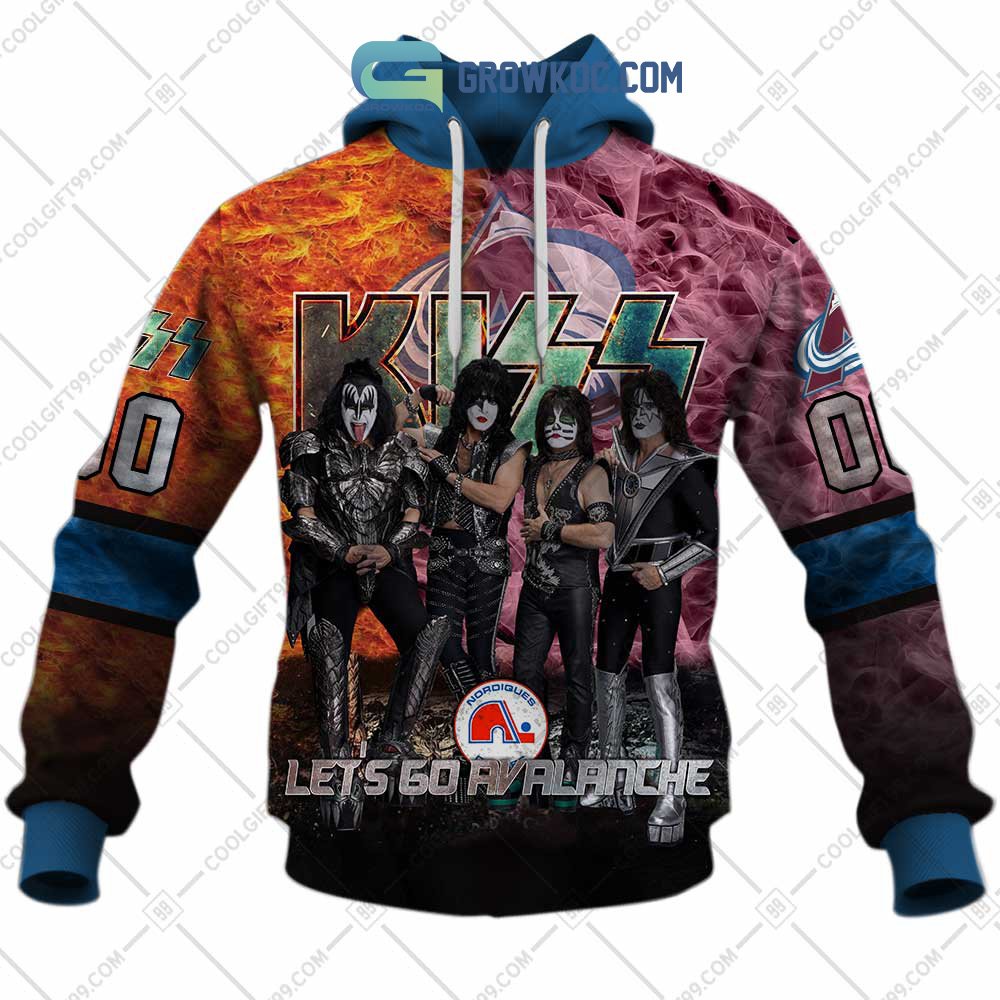 NHL Colorado Avalanche Personalized Let's Go With Kiss Band Hoodie T Shirt