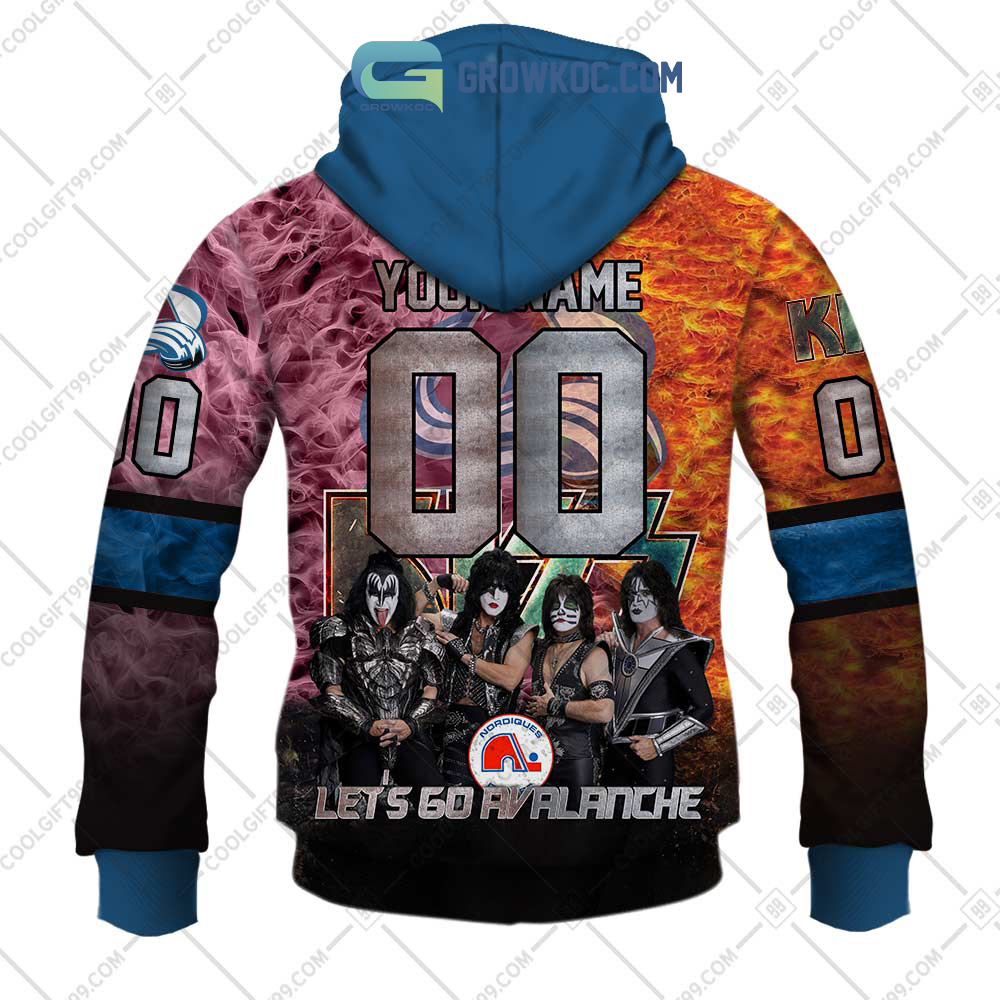 NHL Colorado Avalanche Personalized Let's Go With Kiss Band Hoodie T Shirt
