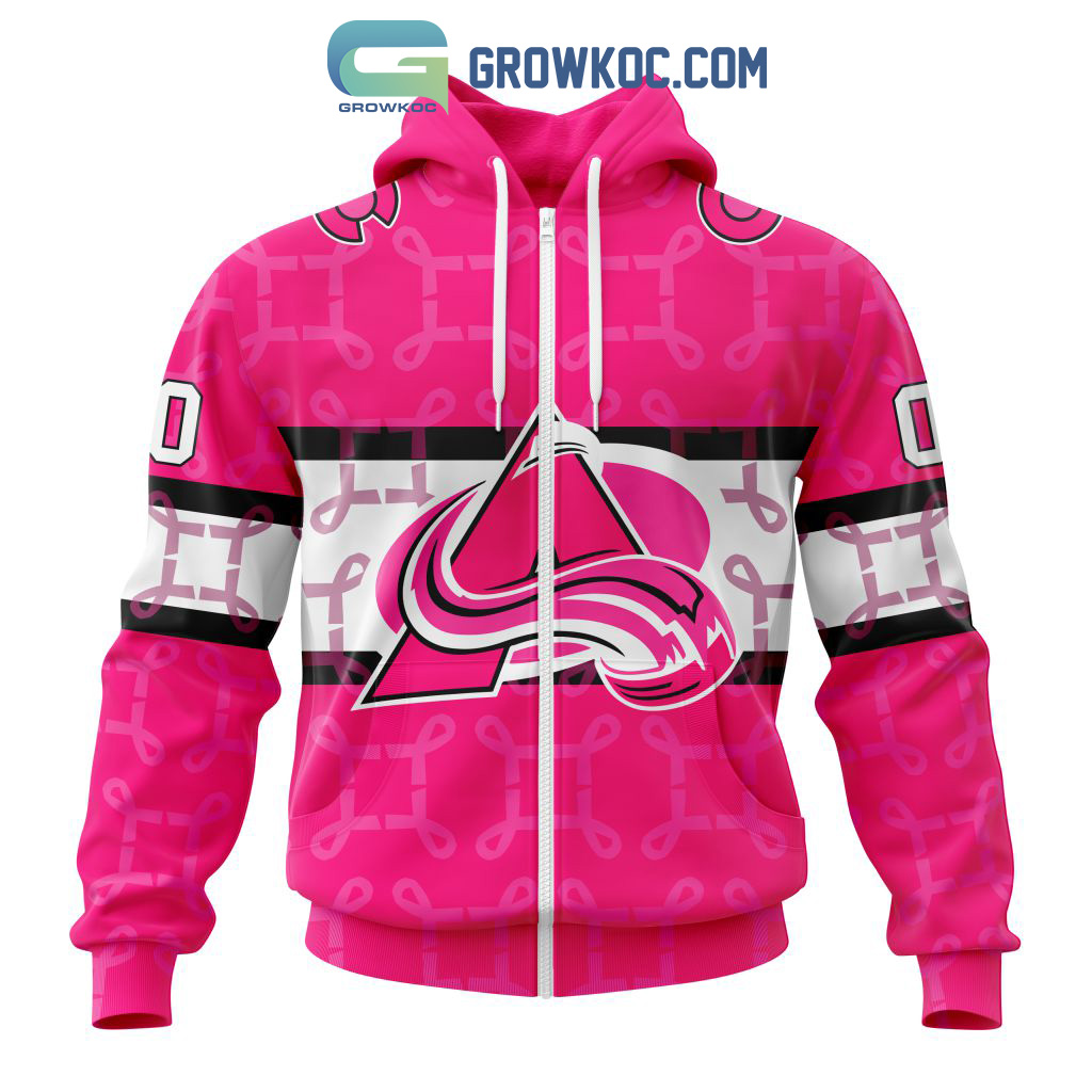 NHL Colorado Avalanche Personalized Special Design I Pink I Can In October We Wear Pink Breast Cancer Hoodie T Shirt