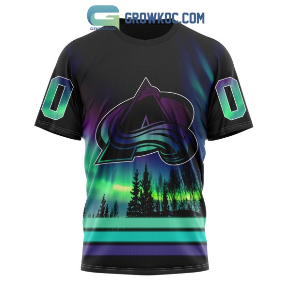 NHL Colorado Avalanche Personalized Special Design With Northern Lights Hoodie T Shirt