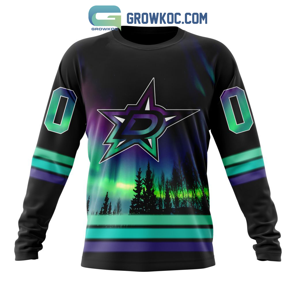 NHL Dallas Stars Personalized Special Design With Northern Lights Hoodie T  Shirt - Growkoc