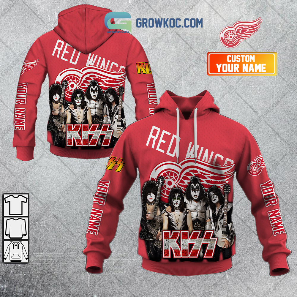 NHL Detroit Red Wings Custom Name Number Fight Cancer Jersey Pullover Hoodie