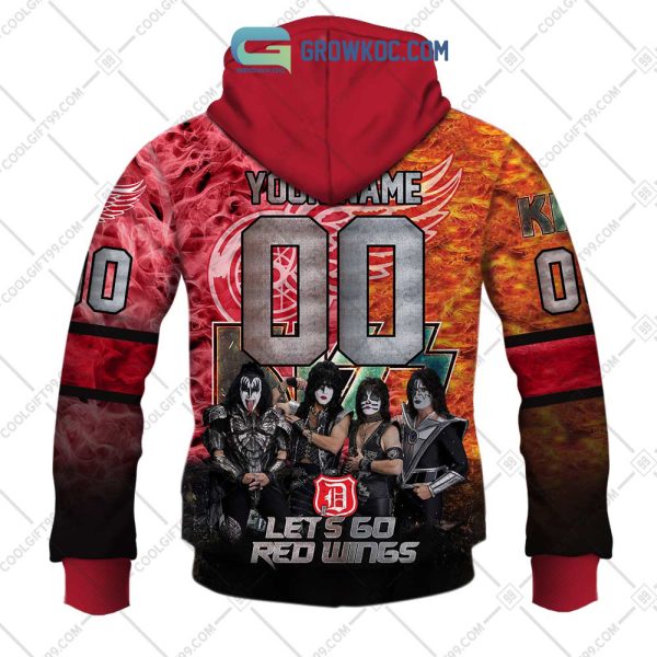 NHL Detroit Red Wings Personalized Let’s Go With Kiss Band Hoodie T Shirt