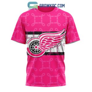NHL Detroit Red Wings Special Pink V-neck Long Sleeve - Torunstyle