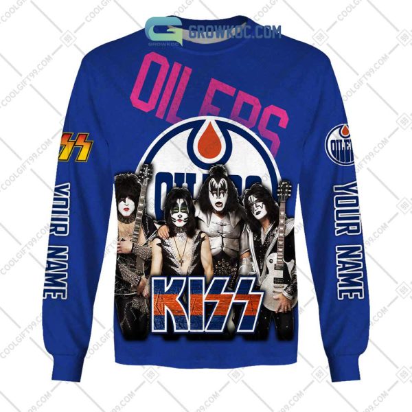 NHL Edmonton Oilers Personalized Collab With Kiss Band Hoodie T Shirt
