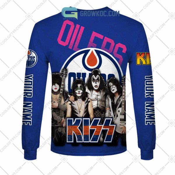 NHL Edmonton Oilers Personalized Collab With Kiss Band Hoodie T Shirt